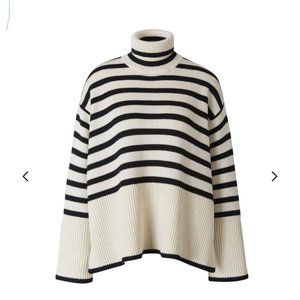 Toteme Striped Sweater Size M Beige Color